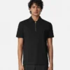 Polo demi-zip en coton piqué brodé