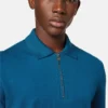 Polo demi-zip en coton piqué brodé