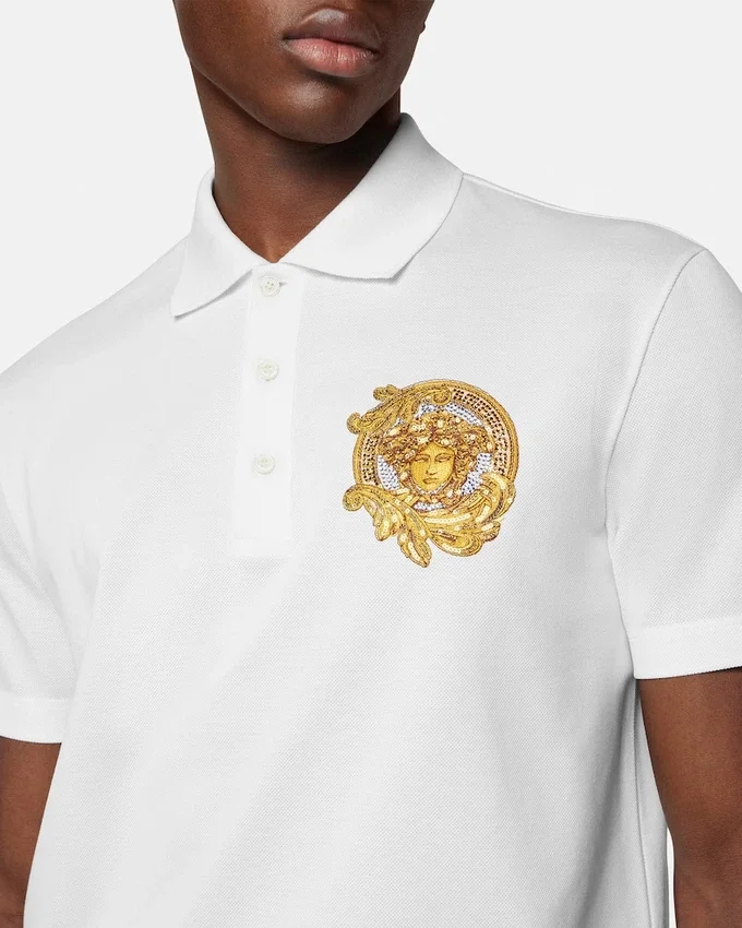 Polo en coton piqué brodé Polo en coton piqué brodé