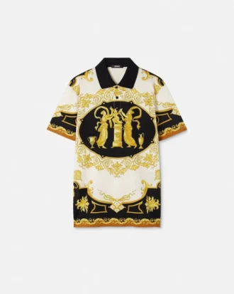 Polo en coton piqué imprimé