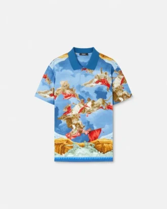 Polo en coton piqué imprimé