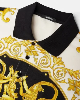 Polo en coton piqué imprimé