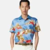 Polo en coton piqué imprimé