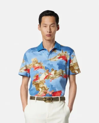 Polo en coton piqué imprimé