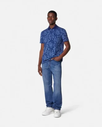 Polo en coton piqué jacquard
