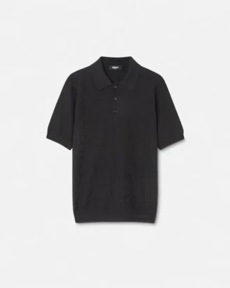 Polo en maille de soie et coton