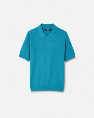 Polo en maille de soie et coton