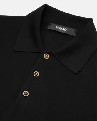 Polo en maille de soie et coton