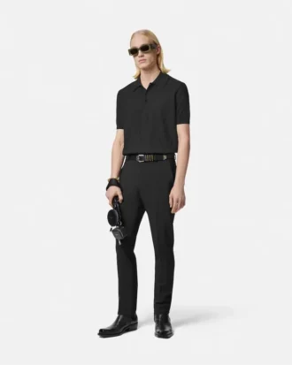 Polo en maille de soie et coton