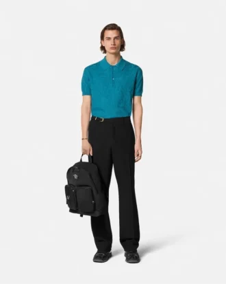 Polo en maille de soie et coton