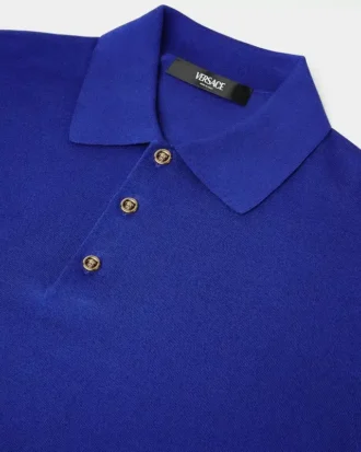 Polo en maille de soie et coton