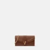 Portefeuille en cuir V avec chaîne
