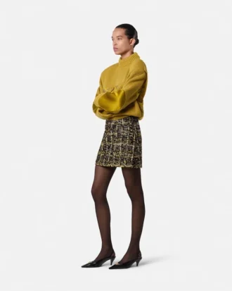 Pull carré en maille de laine clouté