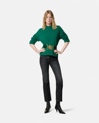 Pull carré en tricot de laine et cachemire