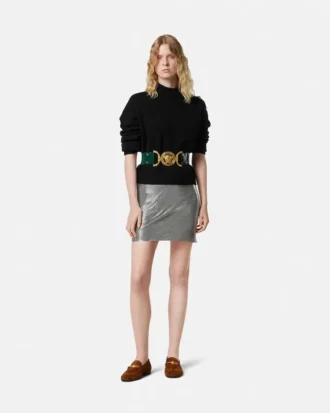 Pull carré en tricot de laine et cachemire
