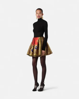 Pull à col roulé en maille côtelée de laine
