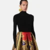 Pull à col roulé en maille côtelée de laine