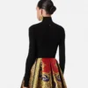 Pull à col roulé en maille côtelée de laine