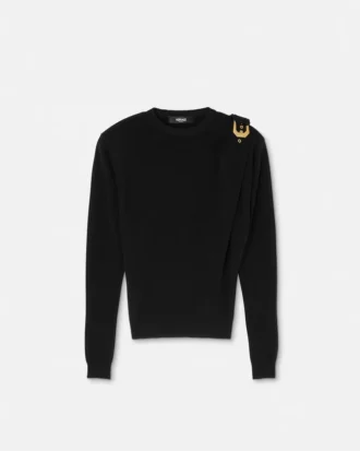 Pull drapé en maille de laine