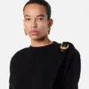 Pull drapé en maille de laine