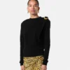Pull drapé en maille de laine