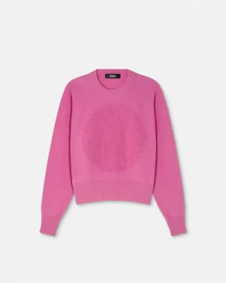 Pull en cachemire mélangé avec motif Medusa