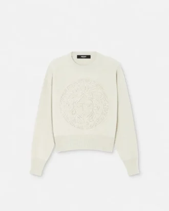 Pull en cachemire mélangé avec motif Medusa