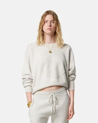 Pull en cachemire mélangé avec motif Medusa