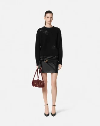 Pull en maille brodé Barocco Leaf