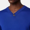 Pull en maille de coton et soie à col en V Pull en maille de coton et soie à col en V