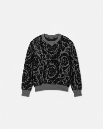 Pull en maille jacquard pour enfant, mélange coton