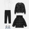 Pull en maille jacquard pour enfant, mélange coton