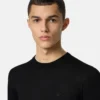 Pull en maille mélangée de laine brodé