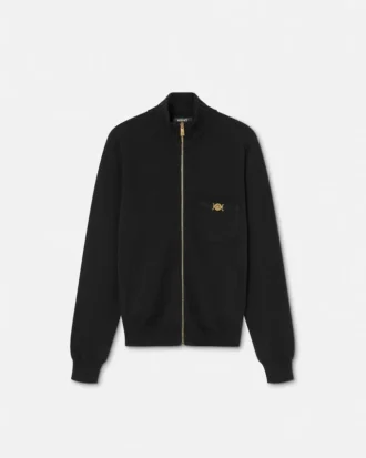 Pull zippé en maille cachemire et coton