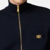 Pull zippé en maille cachemire et coton