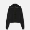 Pull zippé en maille de laine brodée