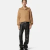 Pull zippé en maille de laine brodée