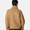 Pull zippé en maille de laine brodée