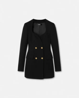 Robe blazer croisée en laine