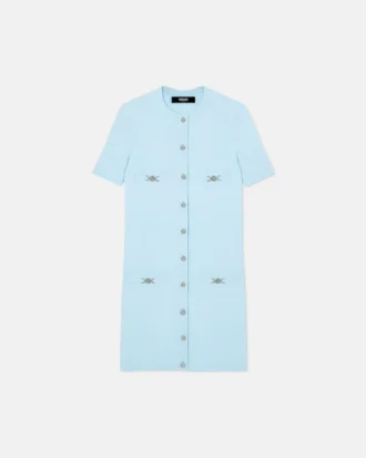 Robe chemise en maille de laine et cachemire