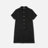 Robe chemise plissée en satin jacquard pour enfant Robe chemise plissée en satin jacquard pour enfant