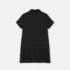 Robe chemise plissée en satin jacquard pour enfant Robe chemise plissée en satin jacquard pour enfant