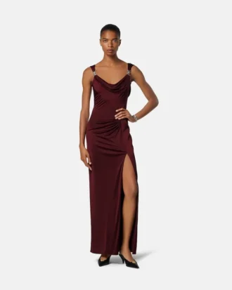Robe drapée en jersey de viscose