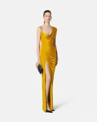 Robe drapée en jersey de viscose