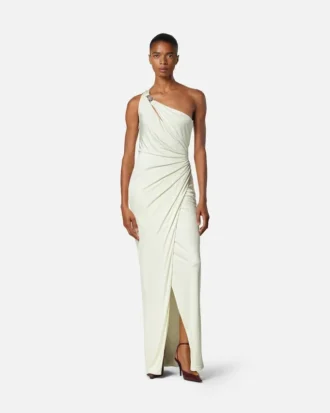 Robe drapée en jersey de viscose