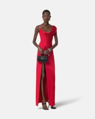 Robe drapée en jersey de viscose