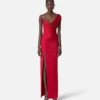 Robe drapée en jersey de viscose