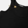 Robe drapée en maille côtelée avec épingle de sûreté