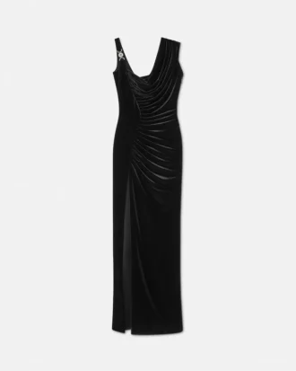 Robe drapée en velours