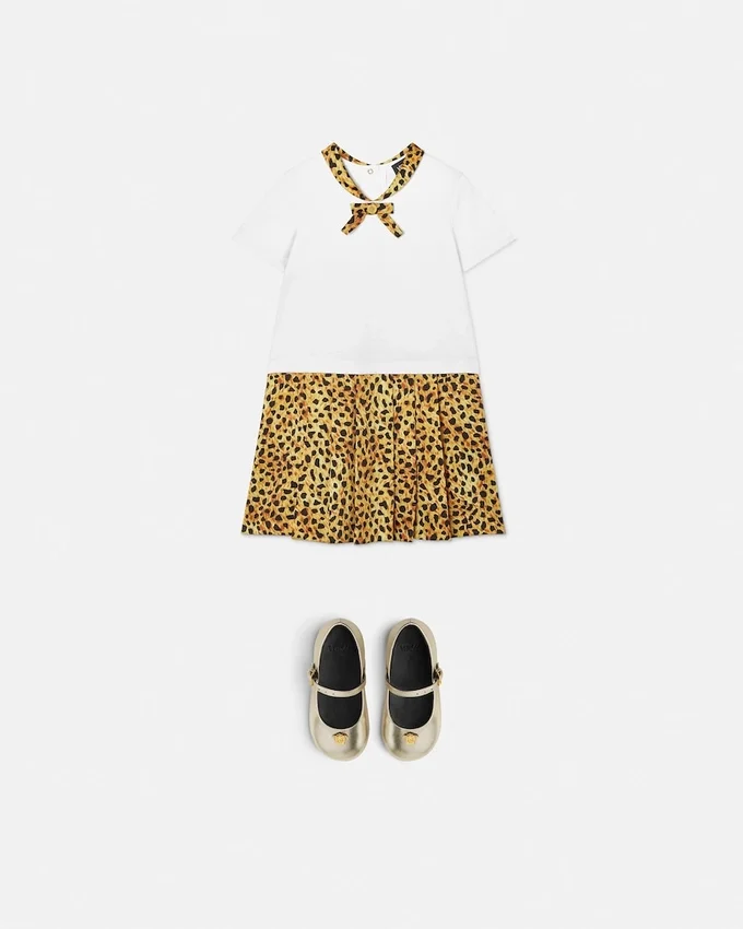 Robe en jersey de coton imprimé pour enfants Robe en jersey de coton imprimé pour enfants